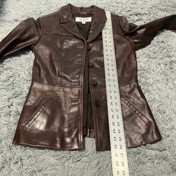 Vintage Wilsons Leather Brown Fitted Jacket Small - Picture 7 of 12